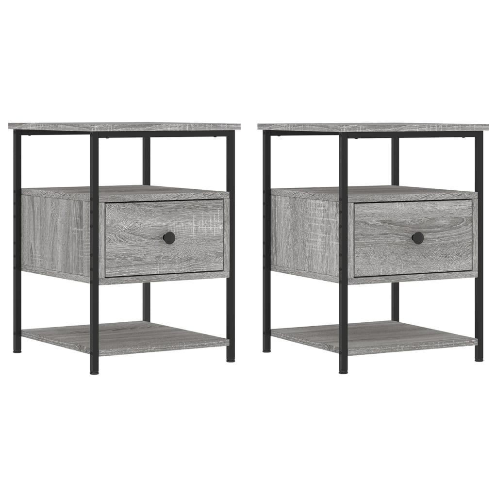 Nachtkastjes 2 St 40X42X56 Cm Bewerkt Hout Grijs Sonoma Eiken