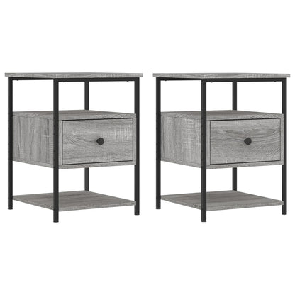 Nachtkastjes 2 St 40X42X56 Cm Bewerkt Hout Grijs Sonoma Eiken