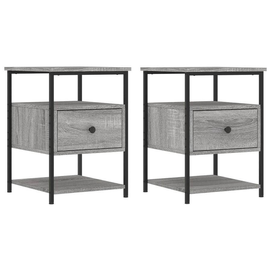 Nachtkastjes 2 St 40X42X56 Cm Bewerkt Hout Grijs Sonoma Eiken
