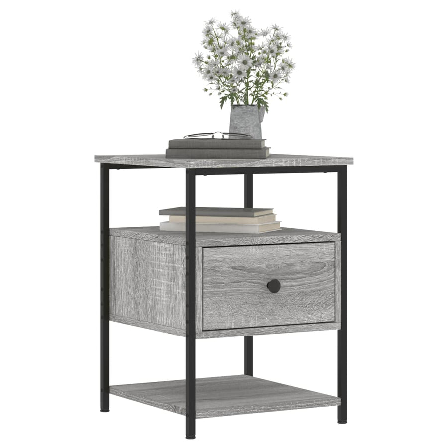 Nachtkastjes 2 St 40X42X56 Cm Bewerkt Hout Grijs Sonoma Eiken