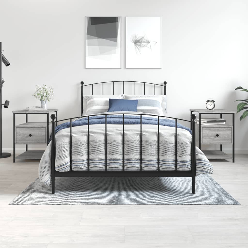 Nachtkastjes 2 St 40X42X56 Cm Bewerkt Hout Grijs Sonoma Eiken