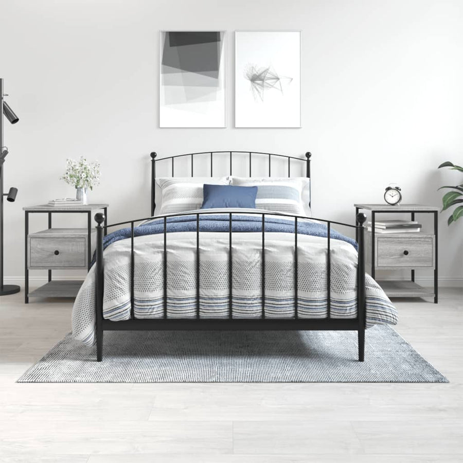 Nachtkastjes 2 St 40X42X56 Cm Bewerkt Hout Grijs Sonoma Eiken