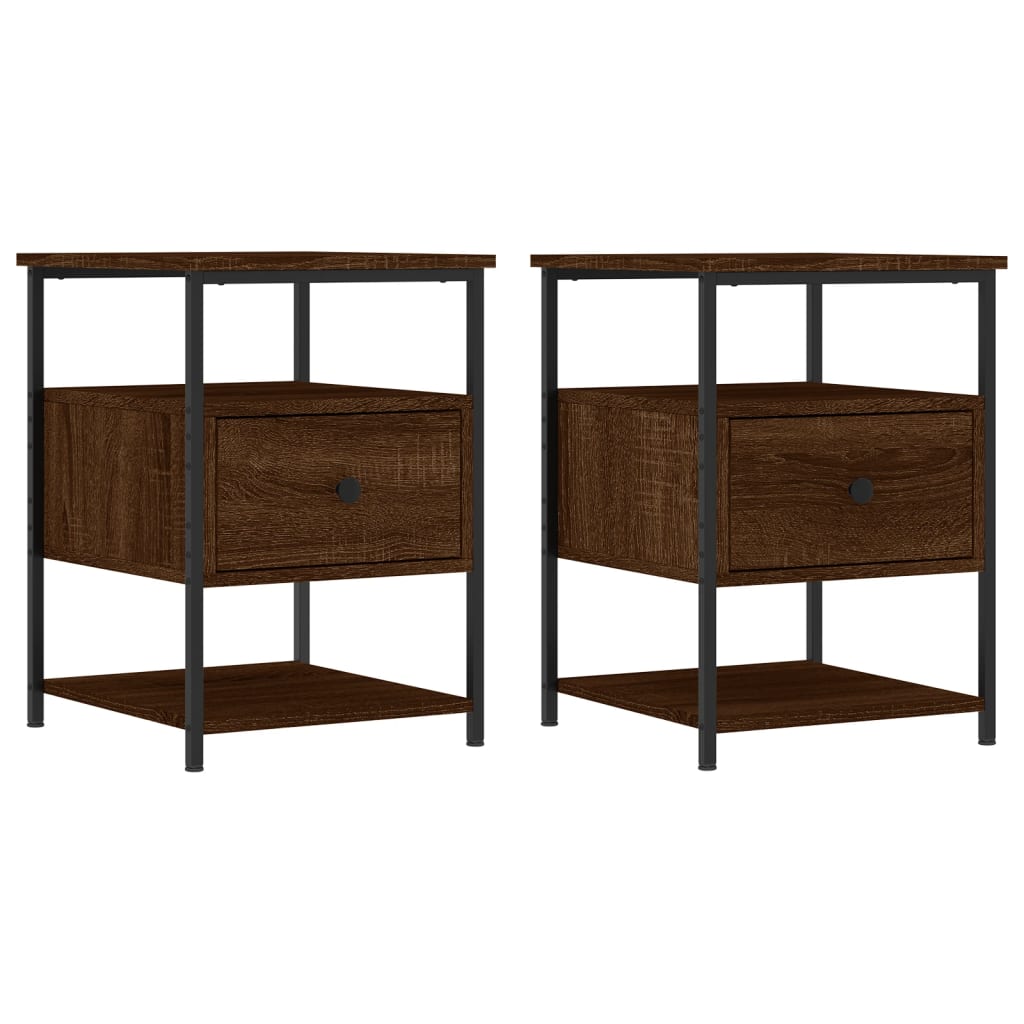 Nachtkastjes 2 St 40X42X56 Cm Bewerkt Hout Bruin Eikenkleur
