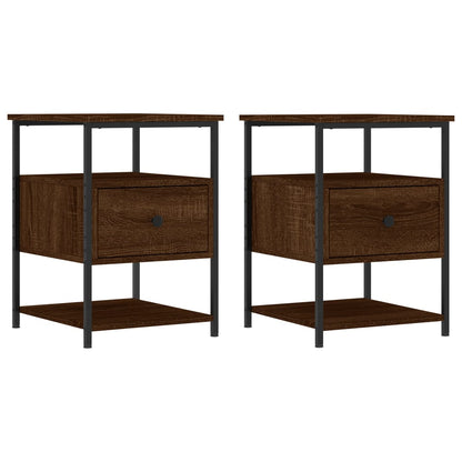 Nachtkastjes 2 St 40X42X56 Cm Bewerkt Hout Bruin Eikenkleur