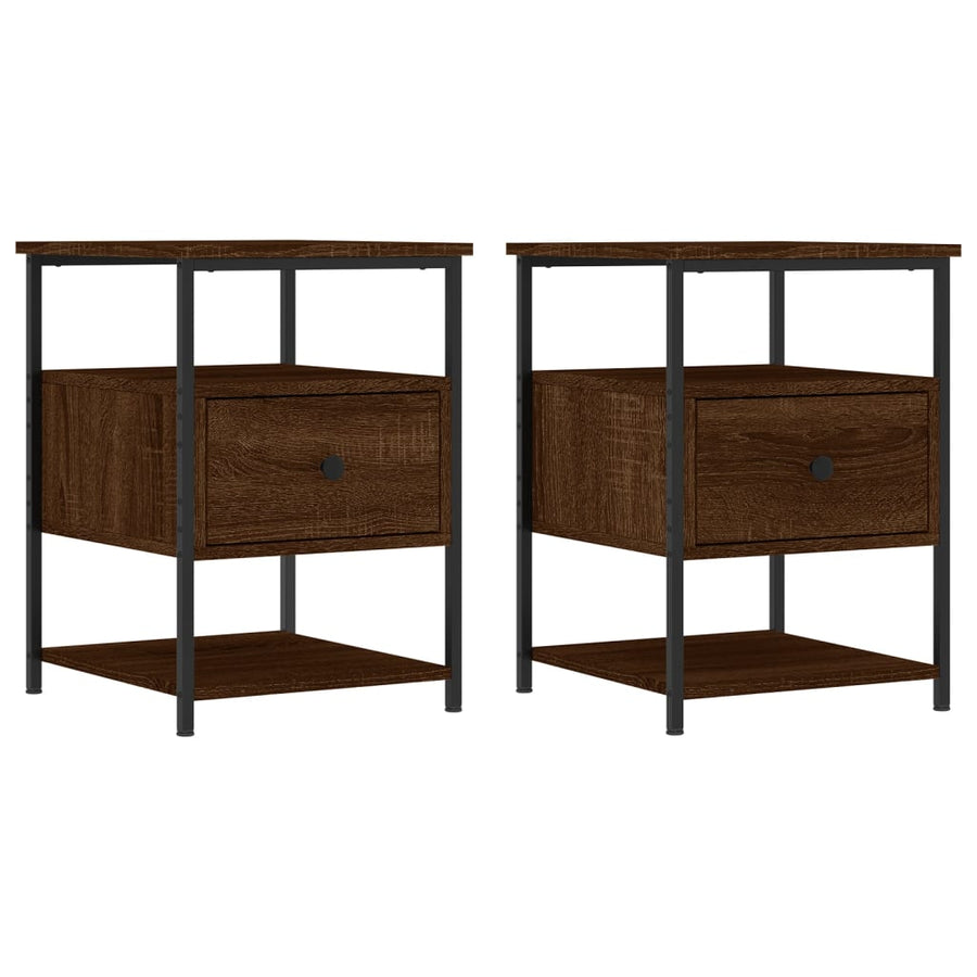 Nachtkastjes 2 St 40X42X56 Cm Bewerkt Hout Bruin Eikenkleur
