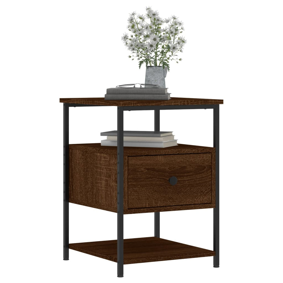 Nachtkastjes 2 St 40X42X56 Cm Bewerkt Hout Bruin Eikenkleur