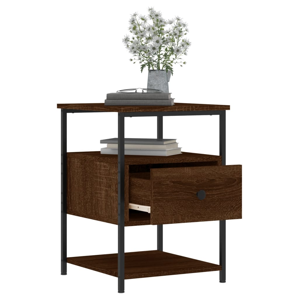Nachtkastjes 2 St 40X42X56 Cm Bewerkt Hout Bruin Eikenkleur
