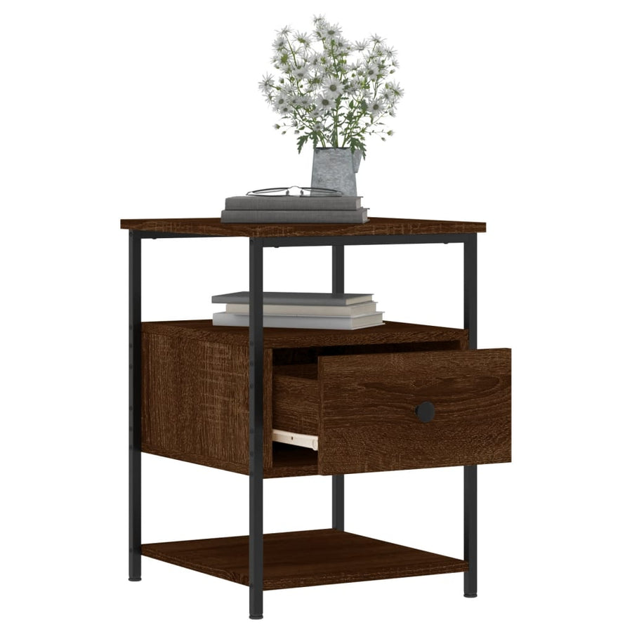 Nachtkastjes 2 St 40X42X56 Cm Bewerkt Hout Bruin Eikenkleur