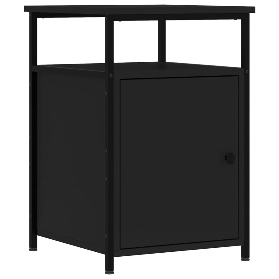 Nachtkastjes 2 St 40X42X60 Cm Bewerkt Hout Zwart
