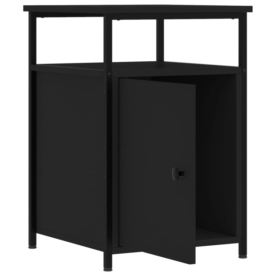 Nachtkastjes 2 St 40X42X60 Cm Bewerkt Hout Zwart