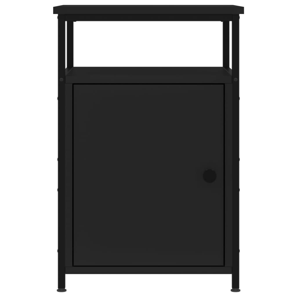Nachtkastjes 2 St 40X42X60 Cm Bewerkt Hout Zwart