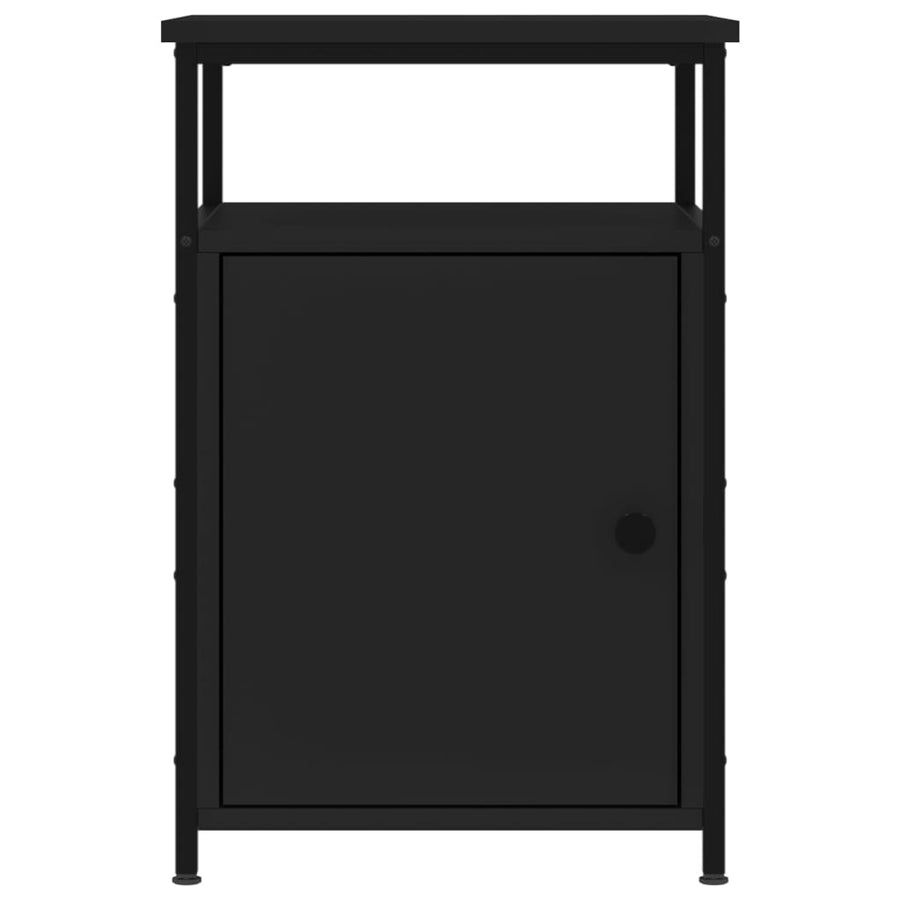 Nachtkastjes 2 St 40X42X60 Cm Bewerkt Hout Zwart