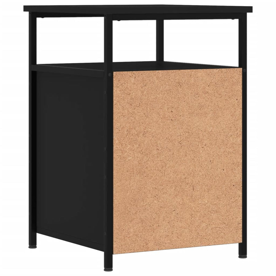 Nachtkastjes 2 St 40X42X60 Cm Bewerkt Hout Zwart
