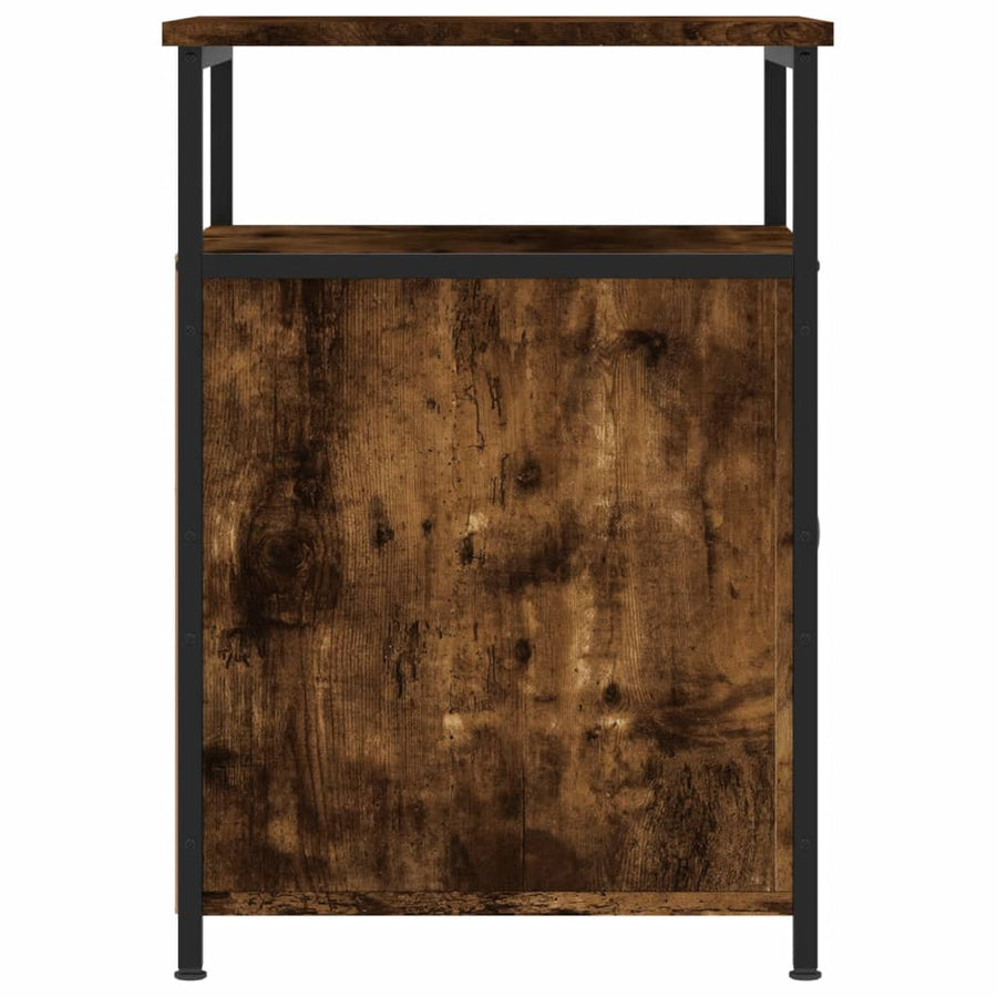 Nachtkastje 40X42X60 Cm Bewerkt Hout Gerookt Eikenkleurig
