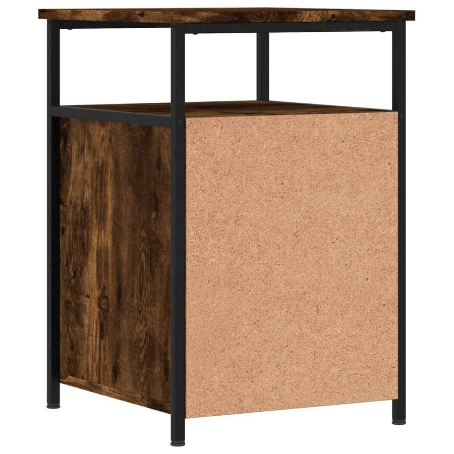 Nachtkastje 40X42X60 Cm Bewerkt Hout Gerookt Eikenkleurig