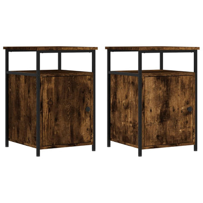 Nachtkastjes 40X4X60 Cm Bewerkt Hout Kleurig 2 Gerookt eiken