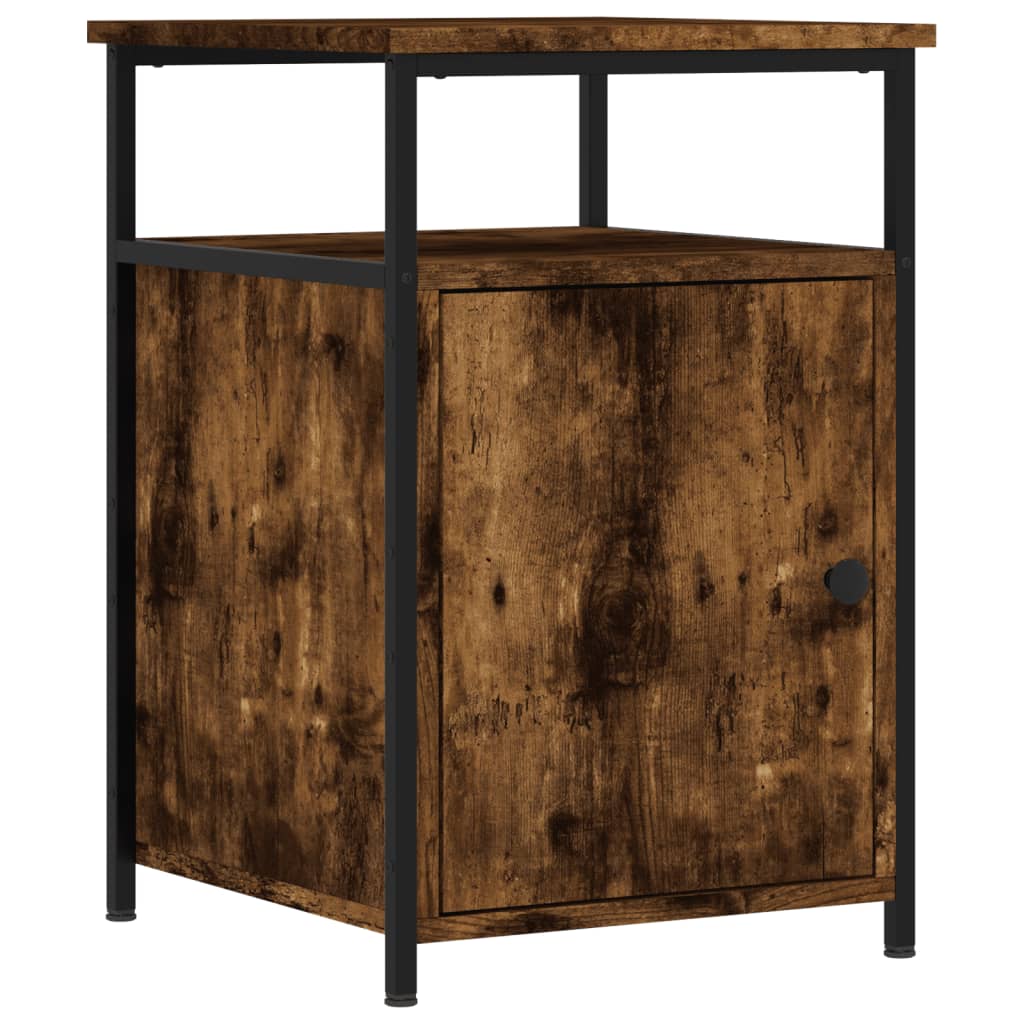 Nachtkastjes 40X4X60 Cm Bewerkt Hout Kleurig 2 Gerookt eiken
