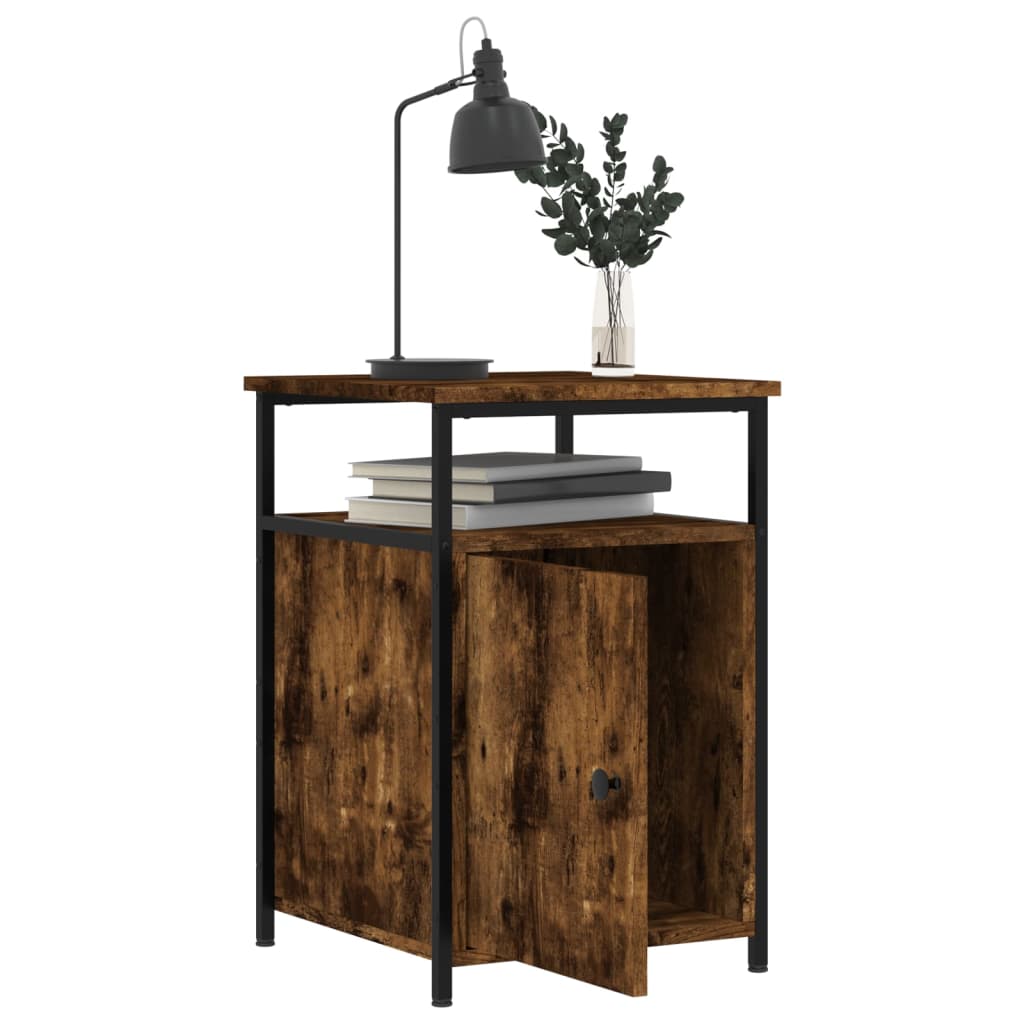 Nachtkastjes 40X4X60 Cm Bewerkt Hout Kleurig 2 Gerookt eiken