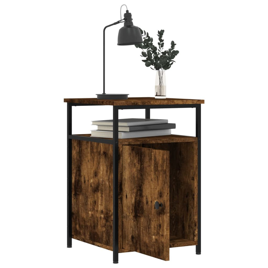 Nachtkastjes 40X4X60 Cm Bewerkt Hout Kleurig 2 Gerookt eiken