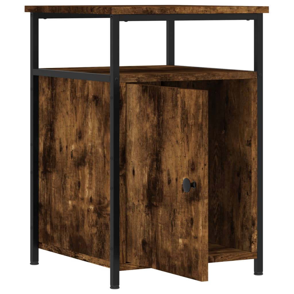 Nachtkastjes 40X4X60 Cm Bewerkt Hout Kleurig 2 Gerookt eiken