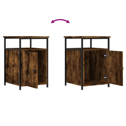 Nachtkastjes 40X4X60 Cm Bewerkt Hout Kleurig 2 Gerookt eiken