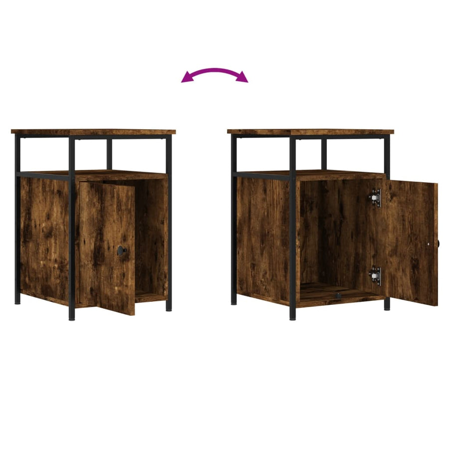 Nachtkastjes 40X4X60 Cm Bewerkt Hout Kleurig 2 Gerookt eiken