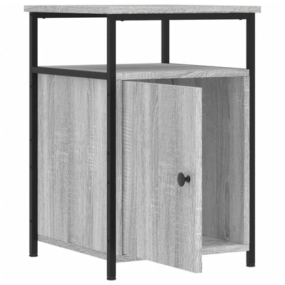 Nachtkastje 40X42X60 Cm Bewerkt Hout Grijs Sonoma Eikenkleurig
