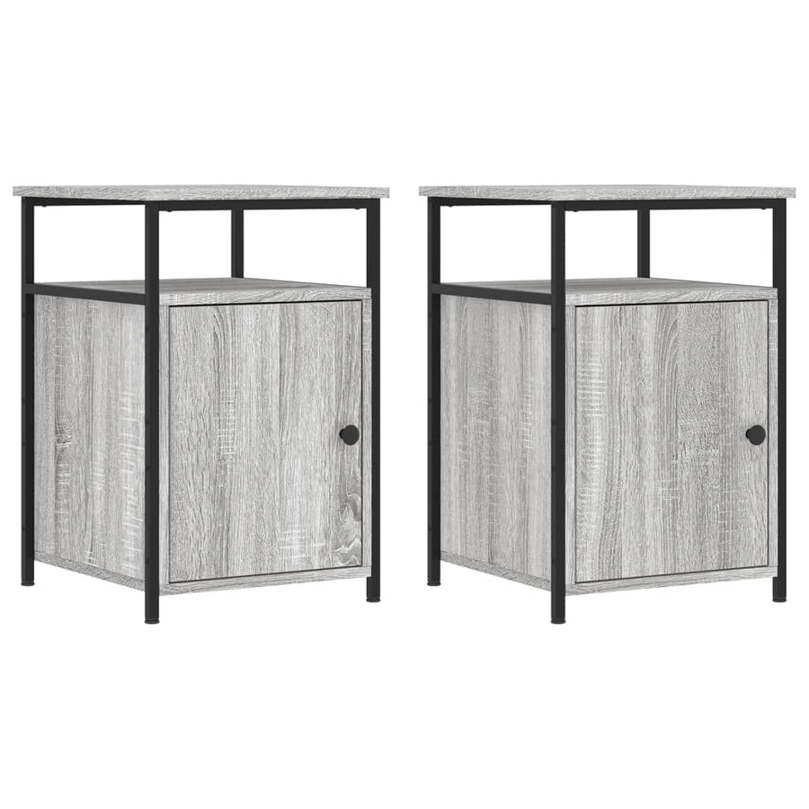 Nachtkastjes 2 St 40X42X60 Cm Bewerkt Hout Grijs Sonoma Eiken