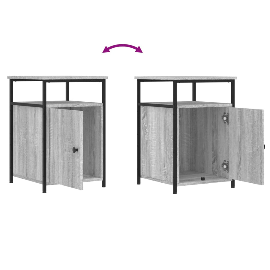 Nachtkastjes 2 St 40X42X60 Cm Bewerkt Hout Grijs Sonoma Eiken
