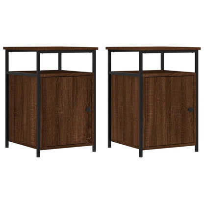 Nachtkastjes 2 St 40X42X60 Cm Bewerkt Hout Bruin Eikenkleur