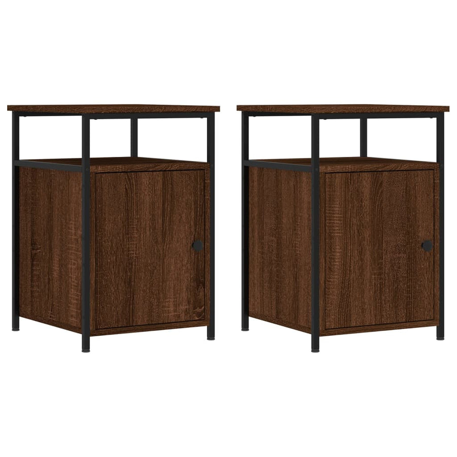 Nachtkastjes 2 St 40X42X60 Cm Bewerkt Hout Bruin Eikenkleur