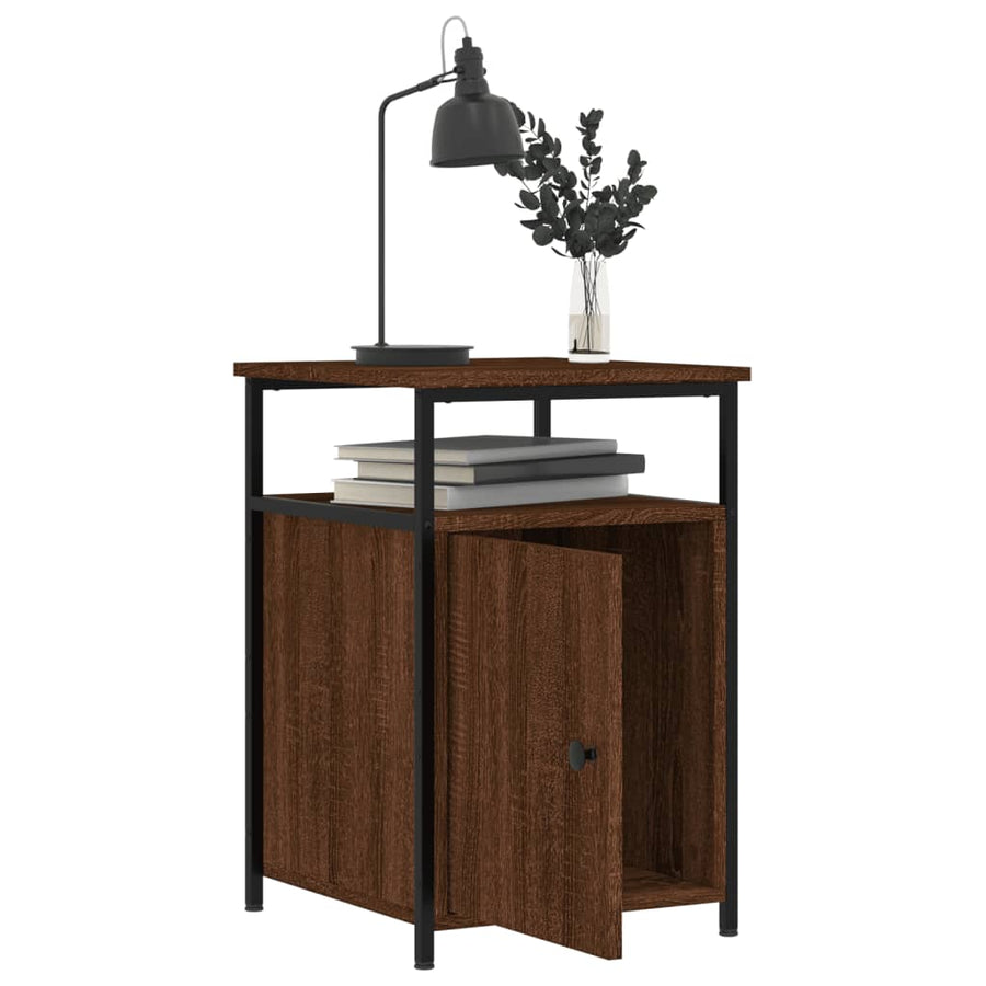 Nachtkastjes 2 St 40X42X60 Cm Bewerkt Hout Bruin Eikenkleur