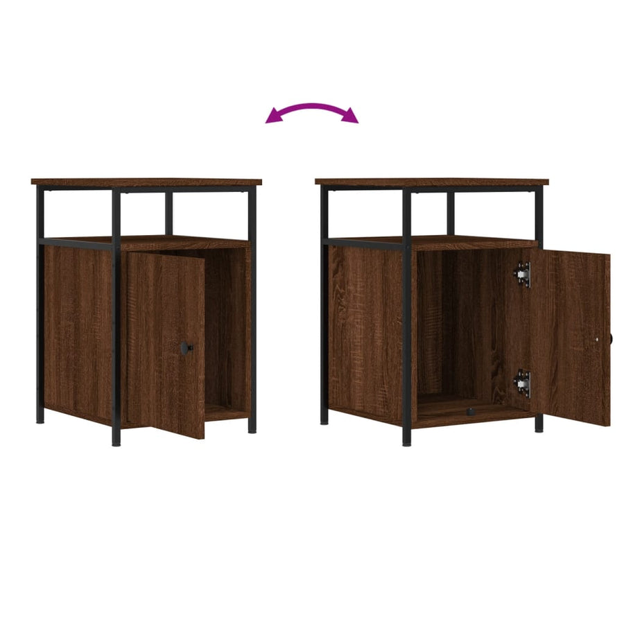 Nachtkastjes 2 St 40X42X60 Cm Bewerkt Hout Bruin Eikenkleur