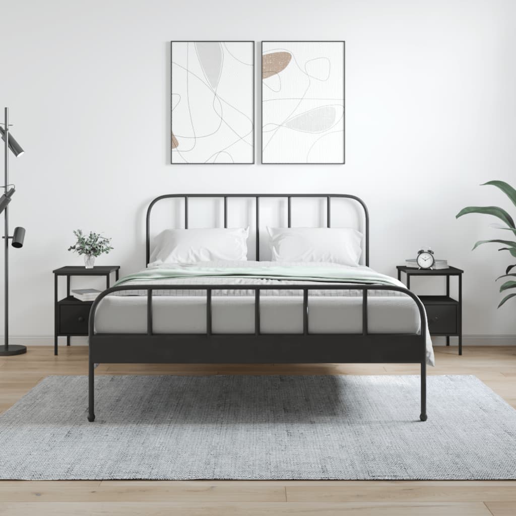 Nachtkastjes 2 st 34x36x50 cm bewerkt hout zwart