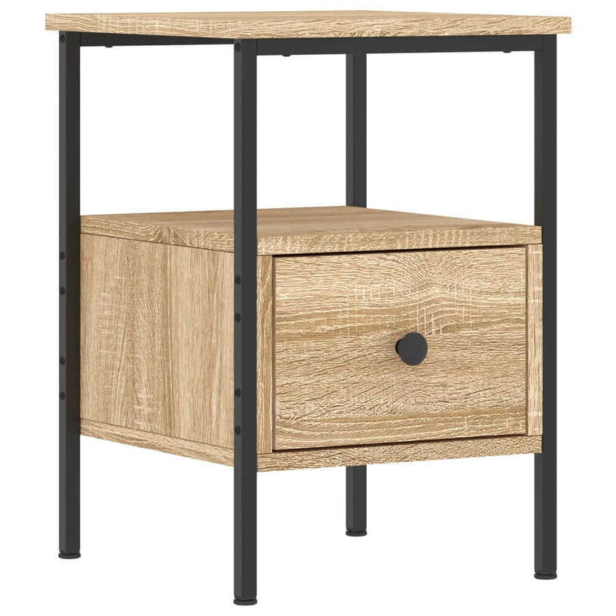 Nachtkastje 34x36x50 cm bewerkt hout kleurig 1 Sonoma eiken
