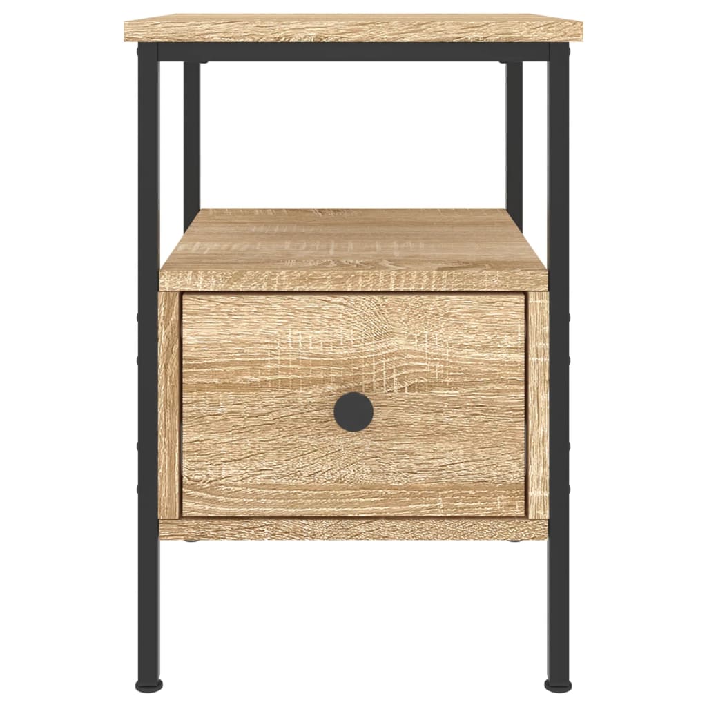 Nachtkastje 34x36x50 cm bewerkt hout kleurig 1 Sonoma eiken