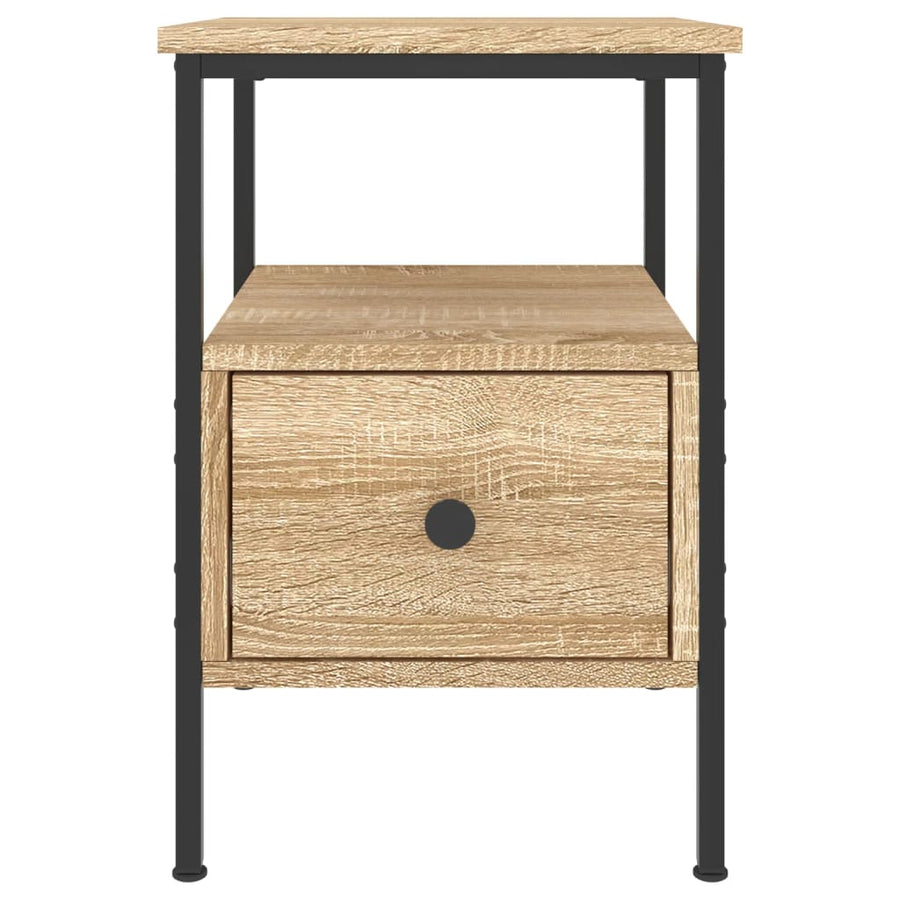 Nachtkastje 34x36x50 cm bewerkt hout kleurig 1 Sonoma eiken