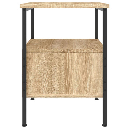 Nachtkastje 34x36x50 cm bewerkt hout kleurig 1 Sonoma eiken