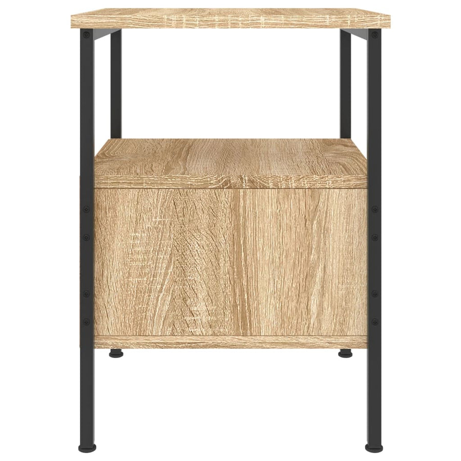 Nachtkastje 34x36x50 cm bewerkt hout kleurig 1 Sonoma eiken