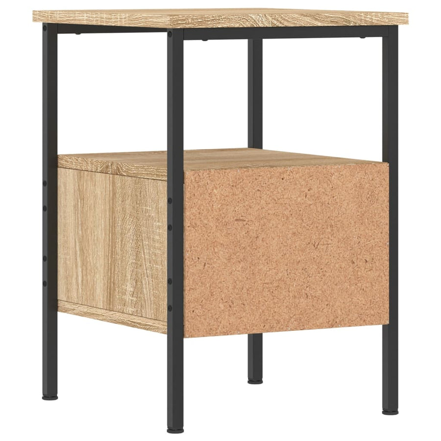 Nachtkastje 34x36x50 cm bewerkt hout kleurig 1 Sonoma eiken