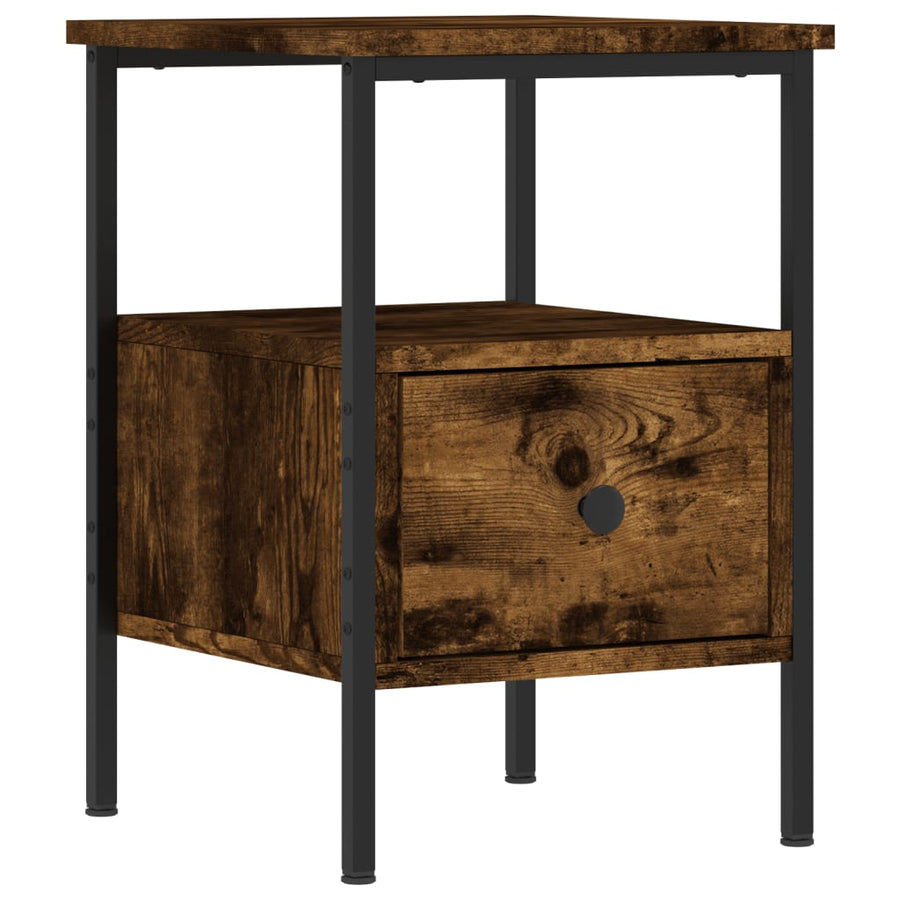 Nachtkastjes 2 St 34X36X50 Cm Bewerkt Hout Gerookt Eikenkleurig