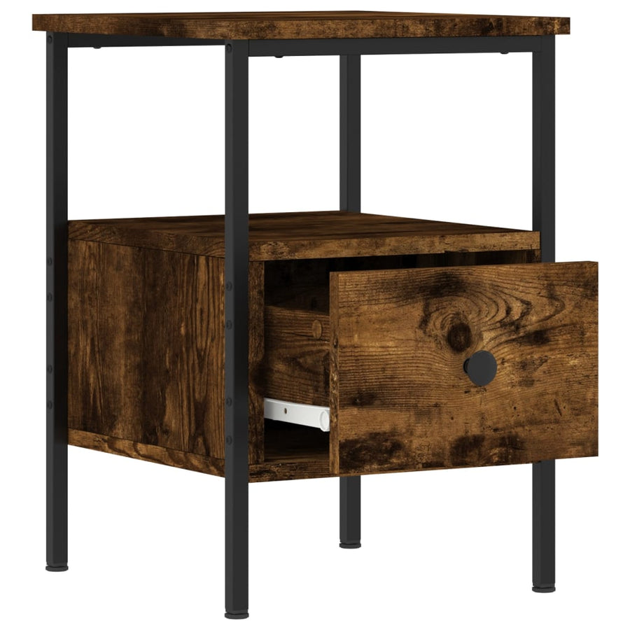Nachtkastjes 2 St 34X36X50 Cm Bewerkt Hout Gerookt Eikenkleurig