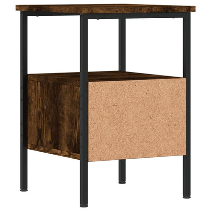 Nachtkastjes 2 St 34X36X50 Cm Bewerkt Hout Gerookt Eikenkleurig