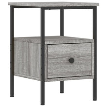 Nachtkastje 34X36X50 Cm Bewerkt Hout Eikenkleurig 1 Grijs sonoma