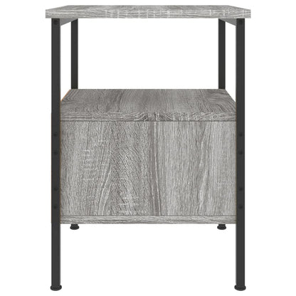 Nachtkastje 34X36X50 Cm Bewerkt Hout Eikenkleurig 1 Grijs sonoma