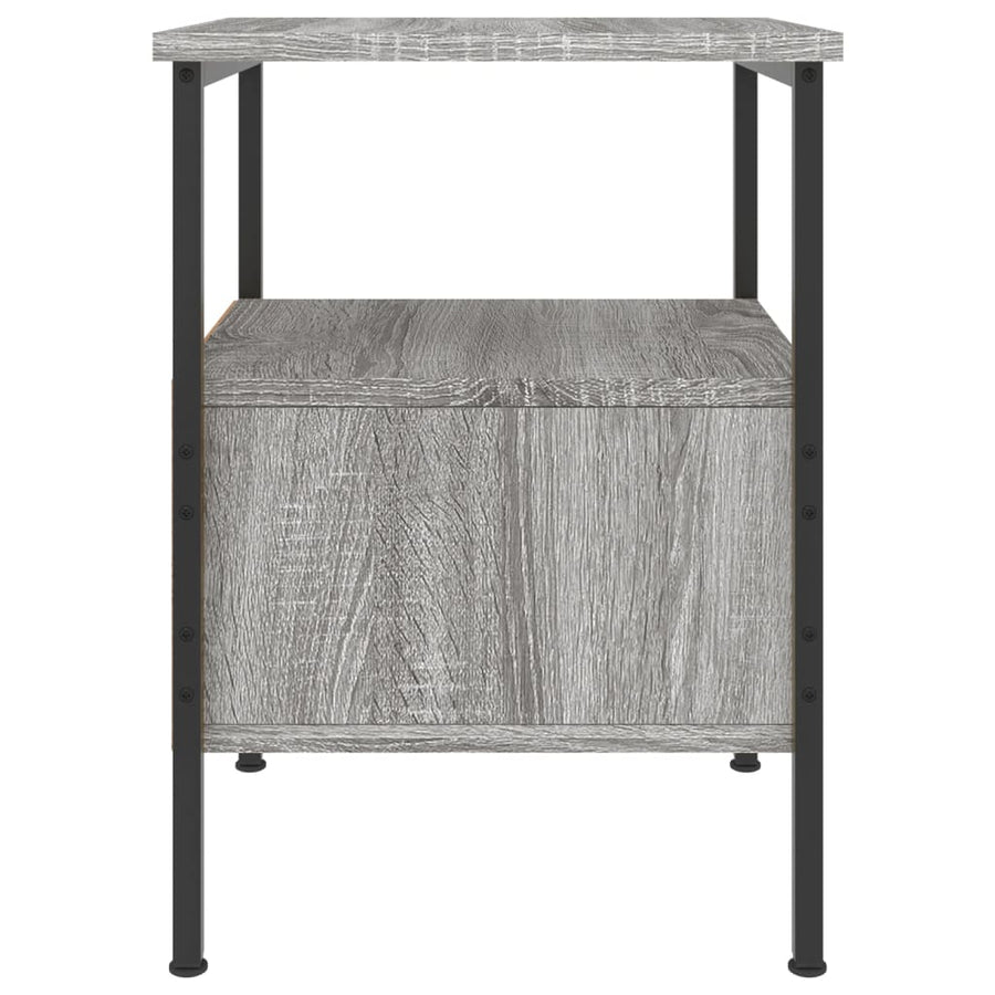 Nachtkastje 34X36X50 Cm Bewerkt Hout Eikenkleurig 1 Grijs sonoma