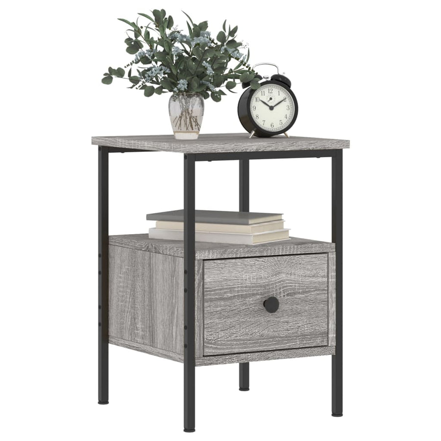 Nachtkastjes 2 st 34x36x50 cm bewerkt hout grijs sonoma eiken 2 Grijs sonoma