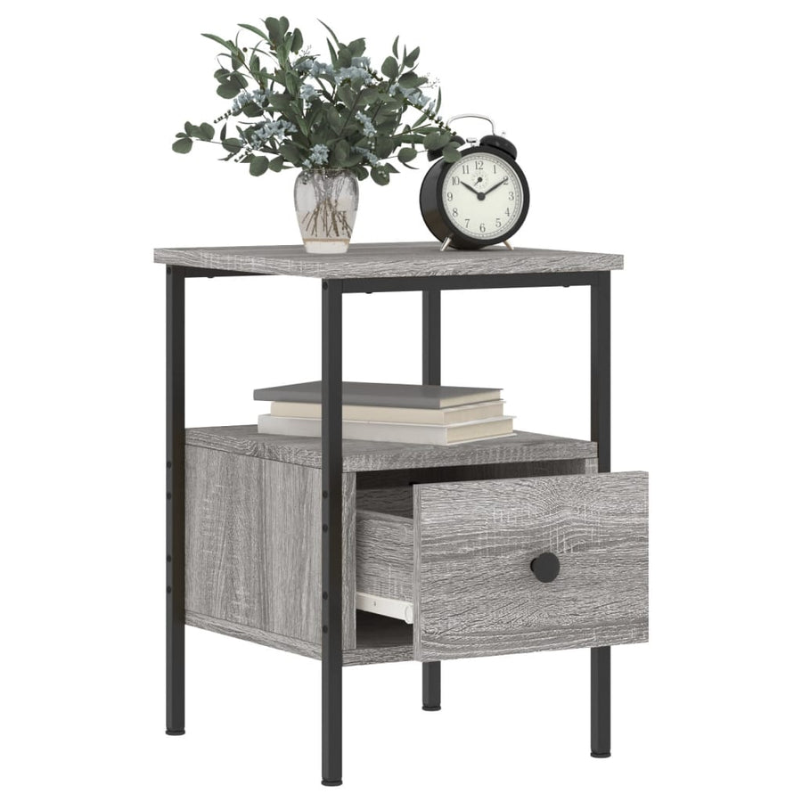 Nachtkastjes 2 st 34x36x50 cm bewerkt hout grijs sonoma eiken 2 Grijs sonoma
