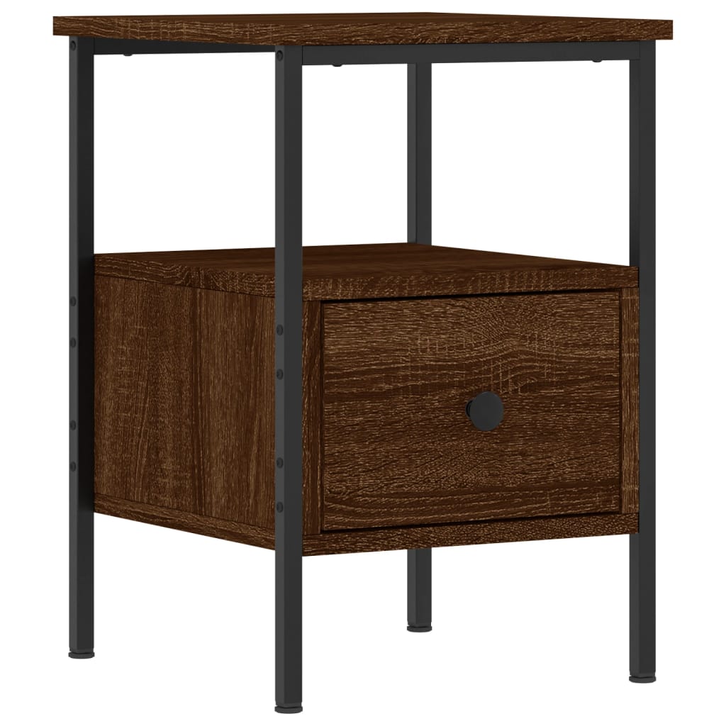 Nachtkastje 34X36X50 Cm Bewerkt Hout Bruin Eikenkleur