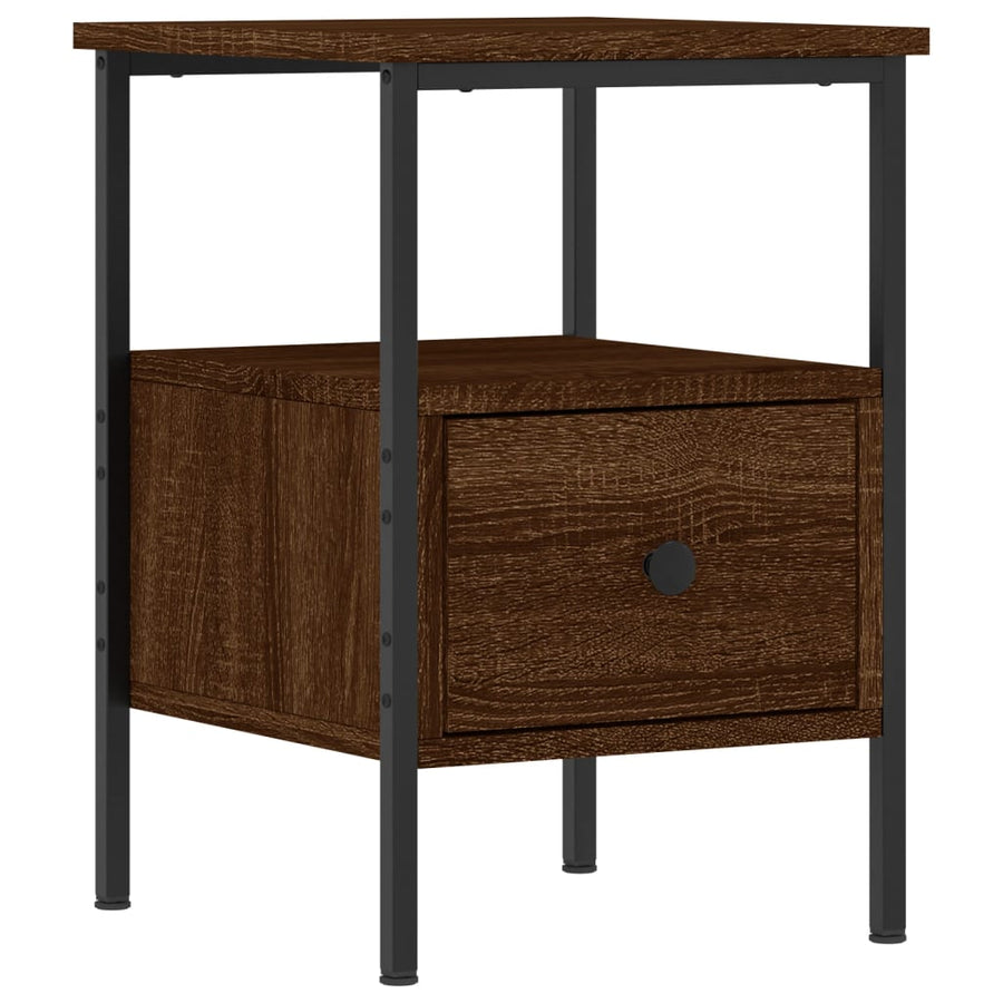 Nachtkastje 34X36X50 Cm Bewerkt Hout Bruin Eikenkleur